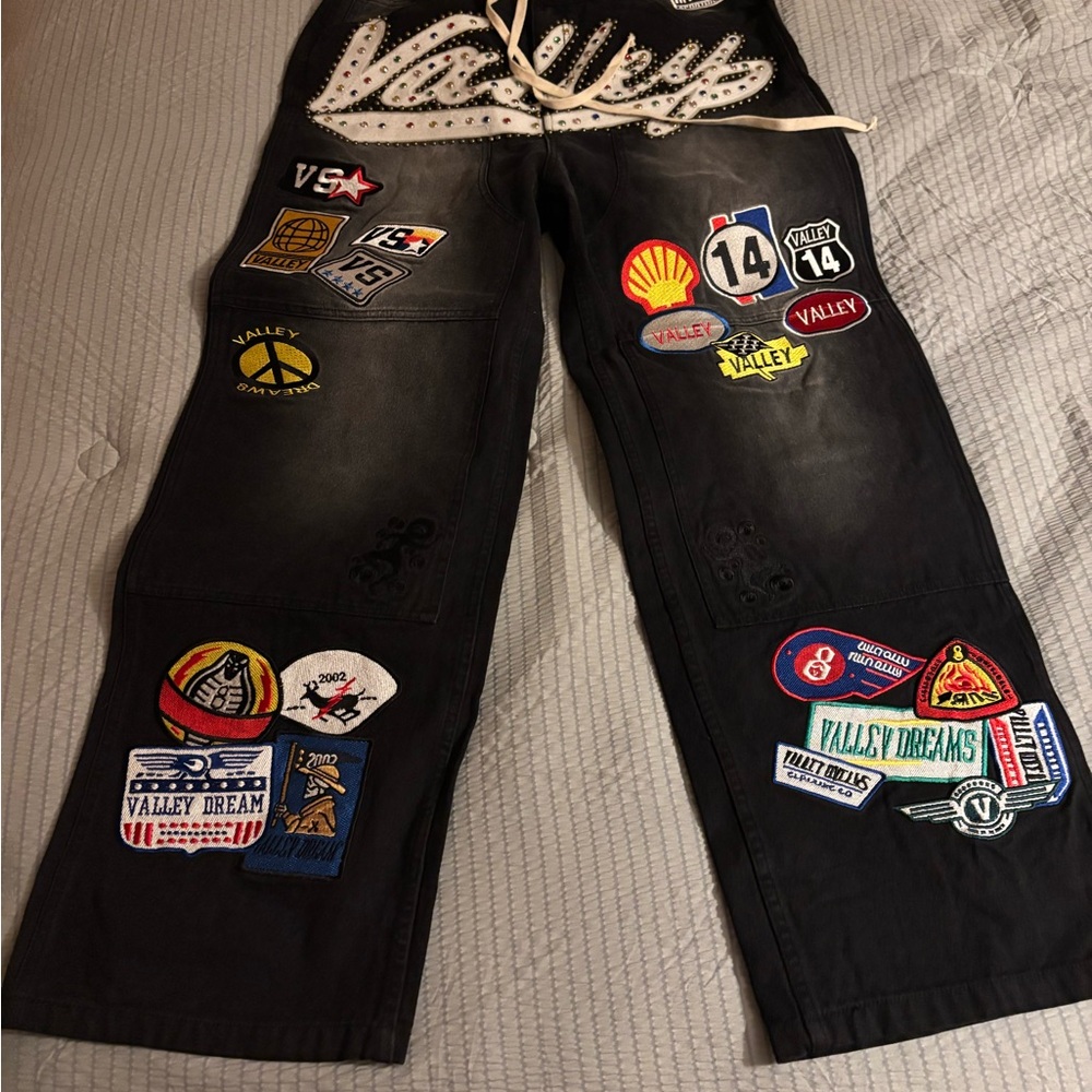 Kids Black Patchwork Pants